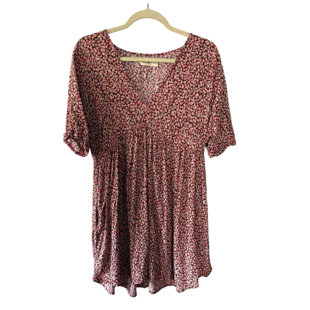 Natural Life Red Stella Mini Floral Babydoll Dress XS/S Cottagecore Garden Party - Picture 9 of 9